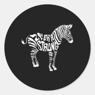 Zebra Strong Ehlers Danlos Syndrome Awareness Runder Aufkleber