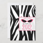 Zebra & Sunglasses 2012 Graduation Einladung (Vorderseite)