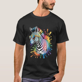 Zebra Sunglasses Artwork African Animal Lover Safa T-Shirt