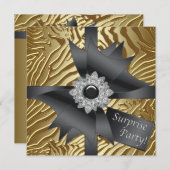 Zebra Surprise Geburtstagspartei Einladung (Vorne/Hinten)