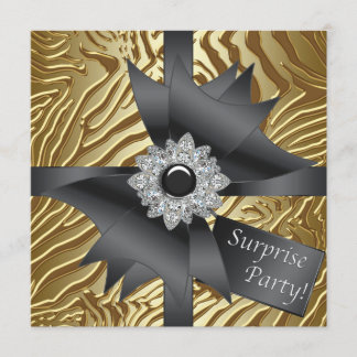 Zebra Surprise Geburtstagspartei Einladung