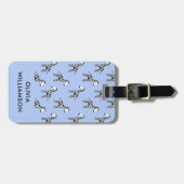 Zebra süße Kinder blau Gepäckanhänger (Vorderseite horizontal)