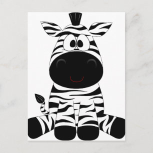 Zebra Süße Tier Stripes Jungle Safari Whimsical Postkarte