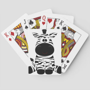 Zebra Süßes Tier Streifen Dschungel Safari Whimsic Spielkarten