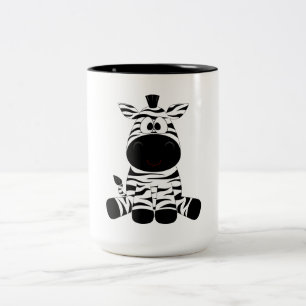 Zebra Süßes Tier Streifen Dschungel Safari Whimsic Zweifarbige Tasse