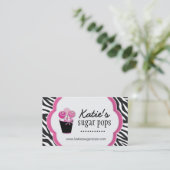 Zebra-Süßwarenladen-Visitenkarten Visitenkarte (Stehend Vorderseite)