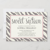 ZEBRA SWEET 16| BIRTHTAGINVITATION EINLADUNG (Vorderseite)