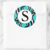 Zebra Swirl Runder Aufkleber (Tasche)
