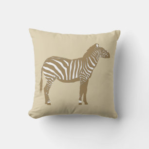 Zebra - Taupe TAN und Weiß Kissen