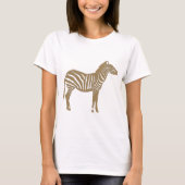 Zebra - Taupe Tan und White T-Shirt (Vorderseite)