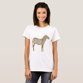 Zebra - Taupe Tan und White T-Shirt (Vorne ganz)