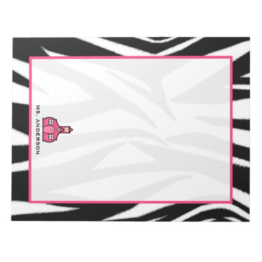 Zebra Teacher Notepad Notizblock (Vorderseite)
