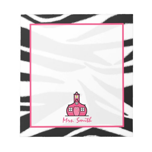 Zebra Teacher Notepad Notizblock (Vorderseite)