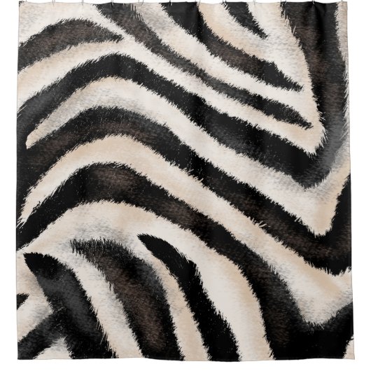 Zebra Texture: Hand Zeichnend, afrikanisch. Duschvorhang (Vorderseite)