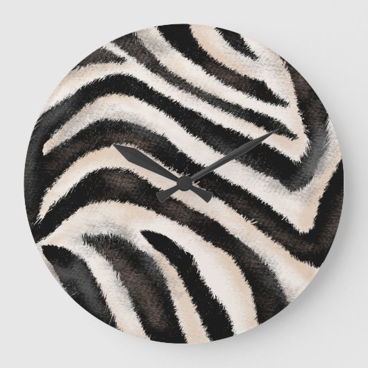 Zebra Texture: Hand Zeichnend, afrikanisch. Große Wanduhr (Vorderseite)