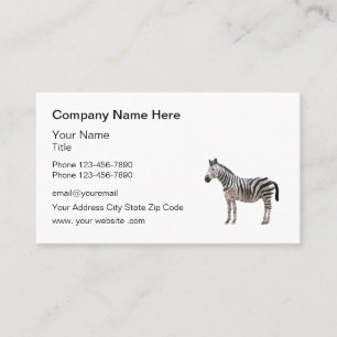 Zebra Theme Geschäft Logo Visitenkarte