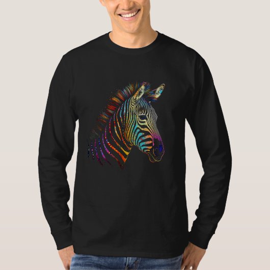 Zebra Tier Buntes Zootier T-Shirt (Vorderseite)