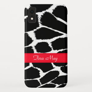 Zebra-Tierabdruck Schwarz-weiß rot iPhone XR Hülle