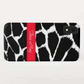 Zebra-Tierabdruck Schwarz-weiß rot Case-Mate iPhone Hülle (Rückseite (Horizontal))