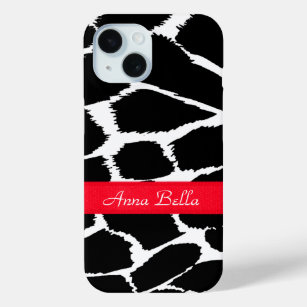 Zebra-Tierabdruck Schwarz-weiß und rot Case-Mate iPhone Hülle