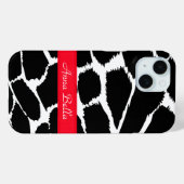 Zebra-Tierabdruck Schwarz-weiß und rot Case-Mate iPhone Hülle (Rückseite (Horizontal))