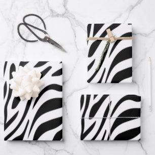 Zebra-Tierdruck-Geschenkpapier-Flachblatt Geschenkpapier Set