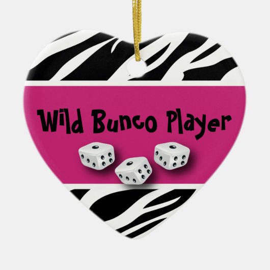 Zebra-Tierdruck wilder Bunco Spieler Keramik Ornament (Vorne)