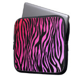 Zebra-Tierdrucklaptophülse rosarot Laptopschutzhülle (Vorderseite Links)