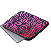 Zebra-Tierdrucklaptophülse rosarot Laptopschutzhülle (Vorne Knopf)