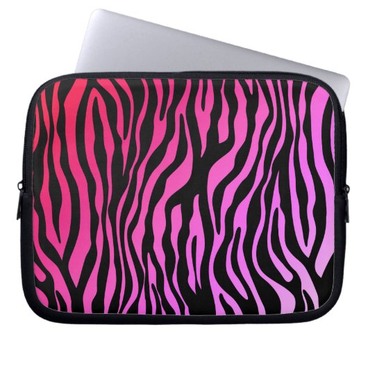 Zebra-Tierdrucklaptophülse rosarot Laptopschutzhülle (Vorderseite)