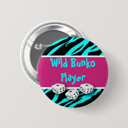 Zebra-Tierdruckwilder Bunko-Spieler Button (Vorne & Hinten)