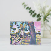Zebra-Tierfarbe Postkarte (Stehend Vorderseite)