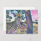 Zebra-Tierfarbe Postkarte (Vorne/Hinten)