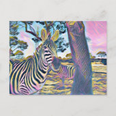 Zebra-Tierfarbe Postkarte (Vorderseite)