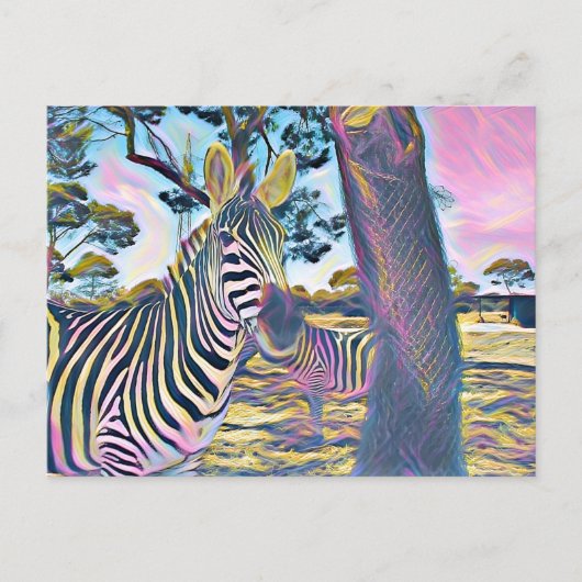 Zebra-Tierfarbe Postkarte (Vorderseite)