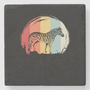 Zebra-Tiermotiv Retro-Vintage Steinuntersetzer