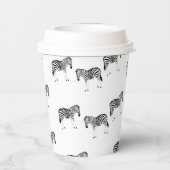 Zebra-Tiermuster auf Weiß Pappbecher (Rückseite)