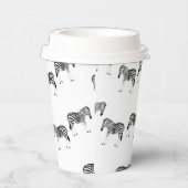 Zebra-Tiermuster auf Weiß Pappbecher (Rechts)