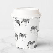 Zebra-Tiermuster auf Weiß Pappbecher (Vorderseite)