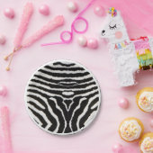 Zebra-Tiermuster-Herz Valentinstag Pappteller (Party)