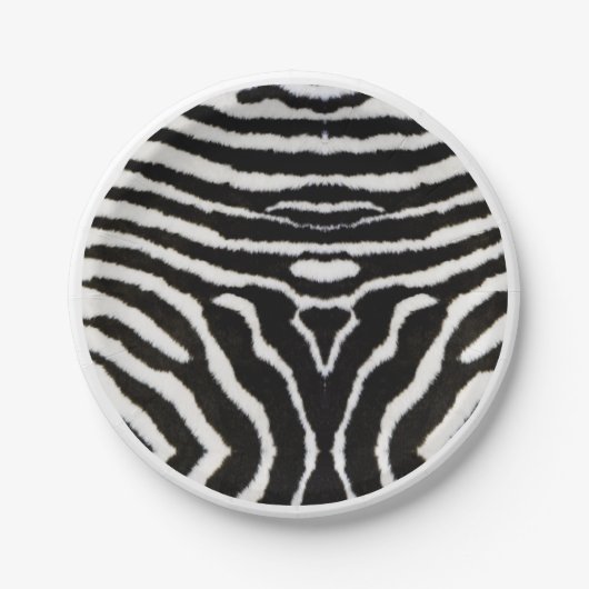 Zebra-Tiermuster-Herz Valentinstag Pappteller (Vorderseite)