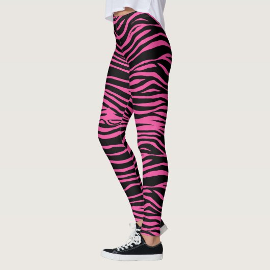 Zebra, Tiger Streifen benutzerdefinierbare Hinterg Leggings (Links)