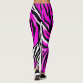 Zebra Tiger Stripe Pink Wilde Tiere Hautmuster Leggings (Rückseite)