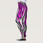 Zebra Tiger Stripe Pink Wilde Tiere Hautmuster Leggings (Links)