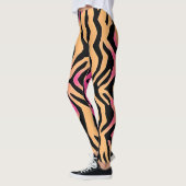 Zebra Tiger Stripe Pink Wilde Tiere Hautmuster Leggings (Links)