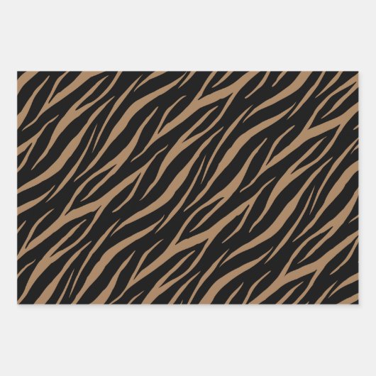 Zebra Tiger & Tabby Print Niedlich Modernes Muster Geschenkpapier Set (Vorderseite 3)