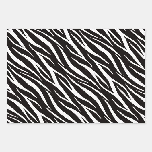 Zebra Tiger & Tabby Print Niedlich Modernes Muster Geschenkpapier Set (Vorderseite 2)