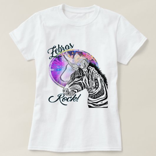 Zebra Tribal Schwarz-Weiß-Tattoostil T-Shirt (Design vorne)