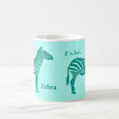 Zebra - Türkis und Aqua Kaffeetasse (Mittel)