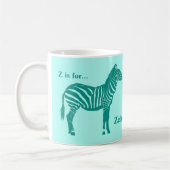 Zebra - Türkis und Aqua Kaffeetasse (Links)